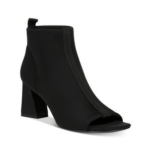 DONALD/PLINER Womens Black Heel Tab Padded Vani Open Toe Flare Booties 6.5 M